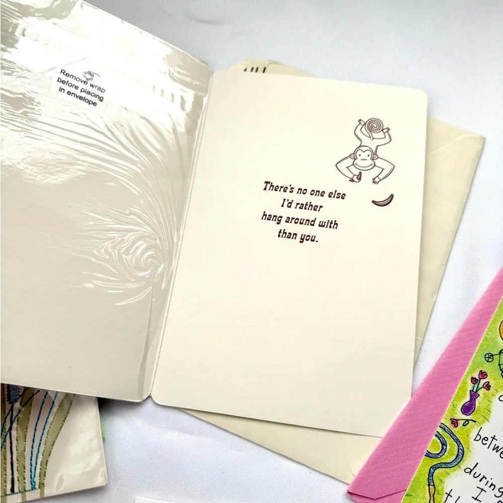 Assorted greeting cards friendship birthday blank set of six cards